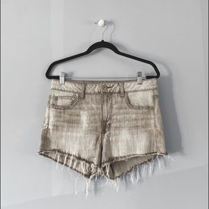 Grey High Waisted Denim Cutoff Shorts
